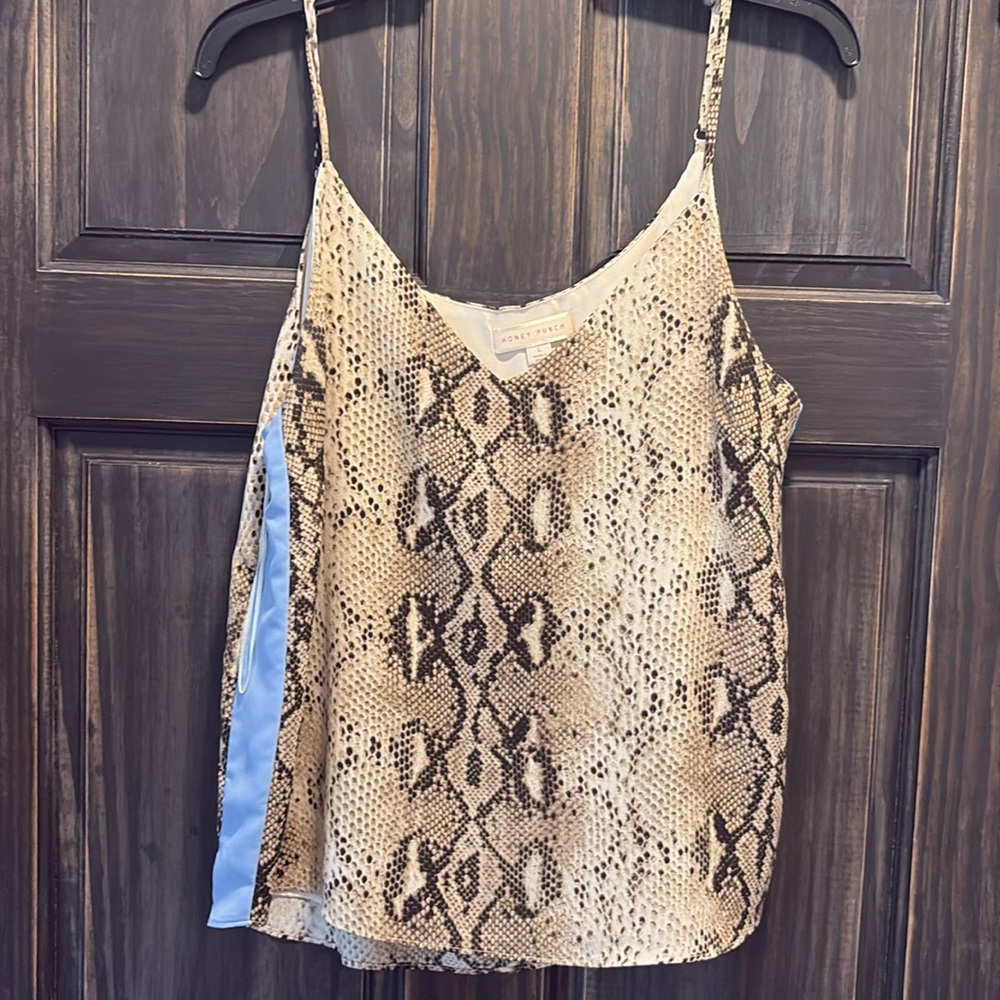 Honey punch snake print lined tank top